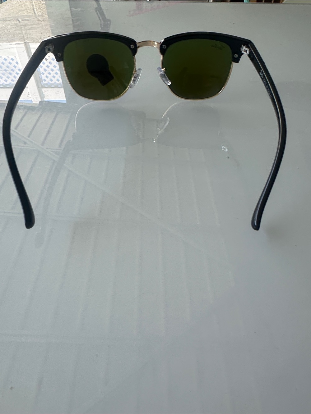 Ray-Ban Clubmaster Sunglasses - Black Frame, Blue Mirrors - Picture 4 of 9